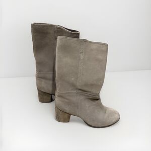 Women’s Frye Nora Mid Calf Pull On Suede Taupe Mushroom Grey Brown Size 10